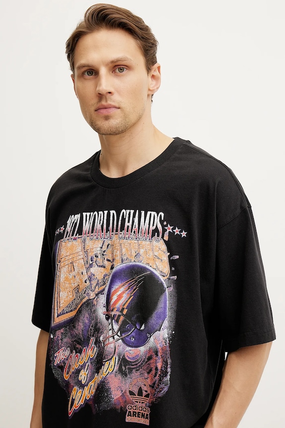 Βαμβακερό μπλουζάκι adidas Originals GRAPHIC SS TEE μαύρο JY6297