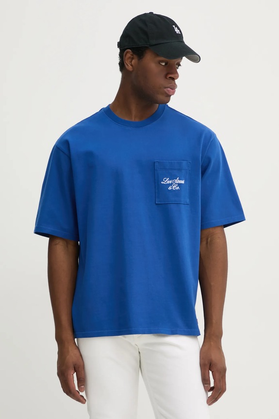 Levi's tricou din bumbac HALF SLEEVE GR PCKT T imprimeu albastru 001MH