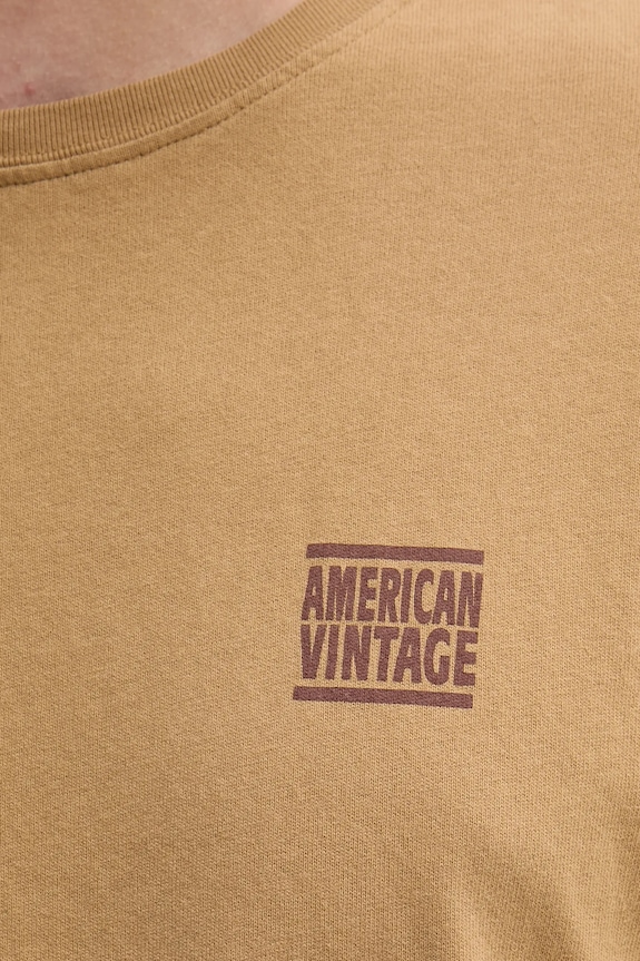 Bavlnené tričko American Vintage MYKO02AE25 zelená
