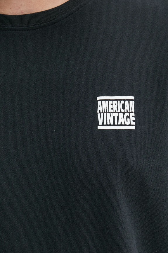 Βαμβακερό μπλουζάκι American Vintage MYKO02AE25 μαύρο