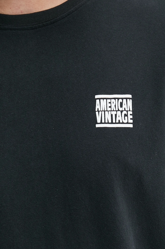 Βαμβακερό μπλουζάκι American Vintage MYKO02AE25 μαύρο
