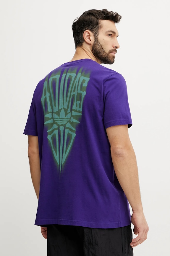 Bavlnené tričko adidas Originals Skeleton Back Tee potlač fialová JI5929