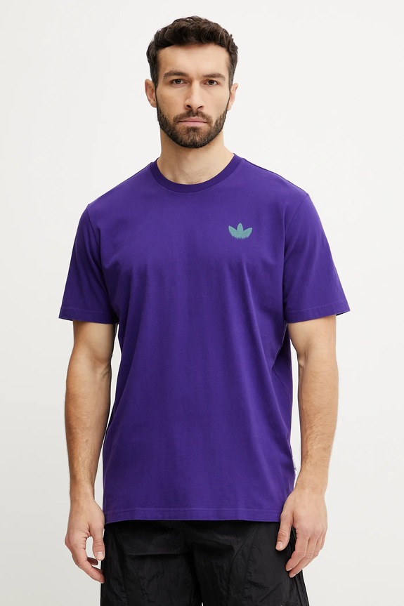 Oblečenie Bavlnené tričko adidas Originals Skeleton Back Tee JI5929 fialová