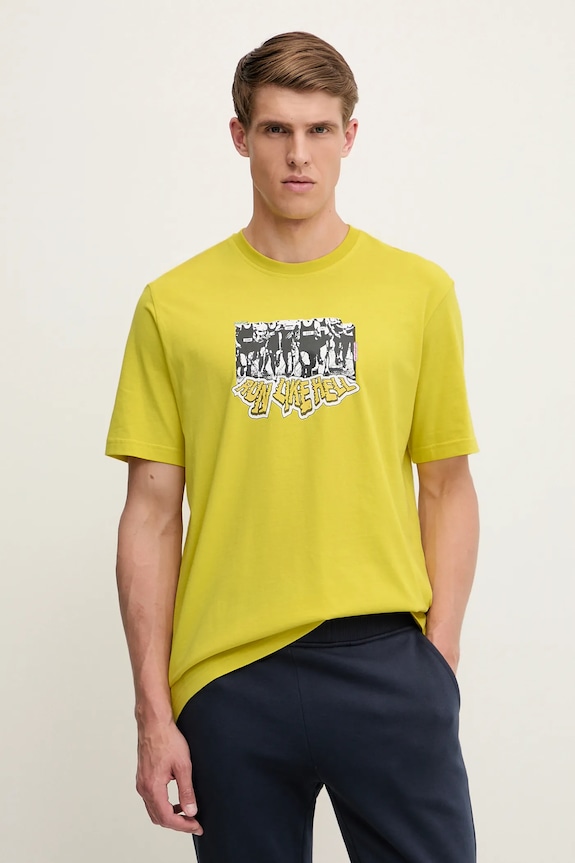 Βαμβακερό μπλουζάκι adidas Originals Q12 TS Crowd βαμβάκι κίτρινο JD0709