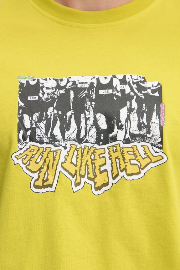 Βαμβακερό μπλουζάκι adidas Originals Q12 TS Crowd JD0709 κίτρινο