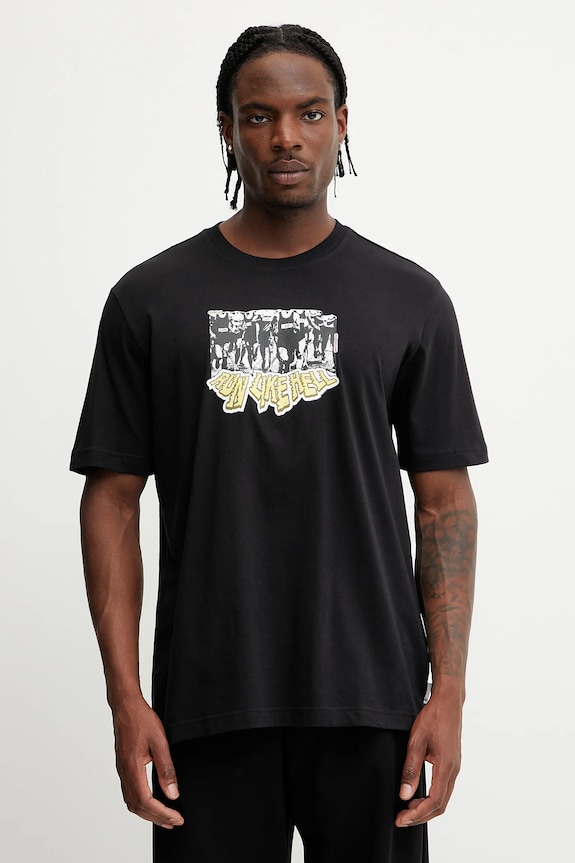 adidas Originals t-shirt in cotone Q12 TS Crowd rilassato nero JP4496