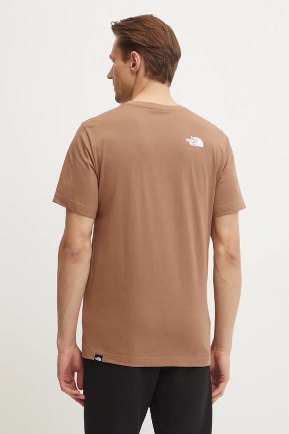 The North Face t-shirt Simple Dome NF0A87NG6IH1 brązowy SS25