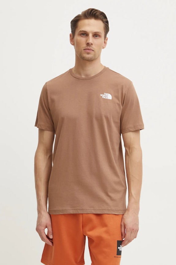 The North Face pamut póló Redbox pamut barna NF0A87NPAR41