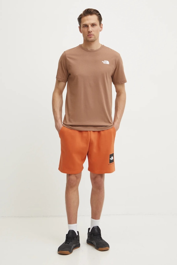 The North Face pamut póló Redbox NF0A87NPAR41 barna SS25