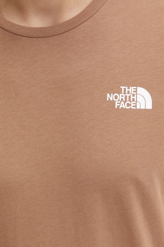 The North Face pamut póló Redbox NF0A87NPAR41 barna