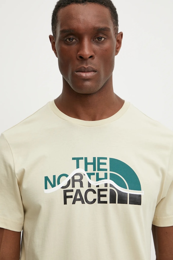 The North Face pamut póló Mountain Line bézs NF0A87NT3X41