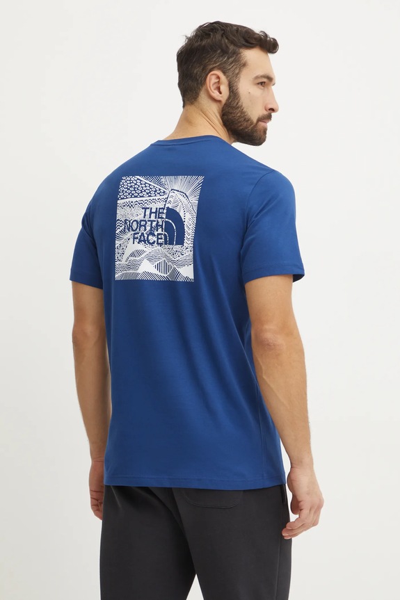 Bavlnené tričko The North Face Redbox Celebration potlač tmavomodrá NF0A87NVD1R1