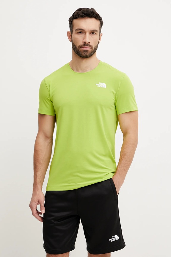 The North Face t-shirt sportowy Lightning Alpine z elastanem zielony NF0A87H71MO1