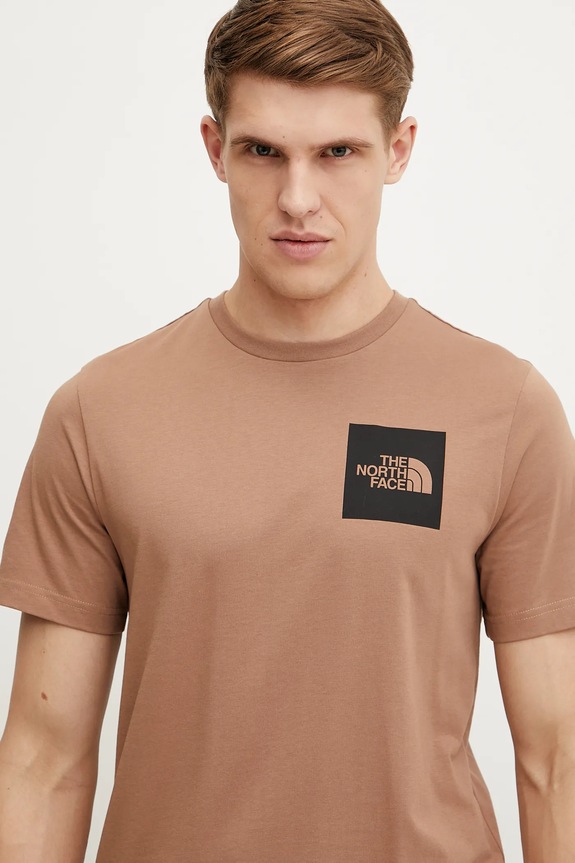 Μπλουζάκι The North Face Fine καφέ NF0A8A6M6IH1