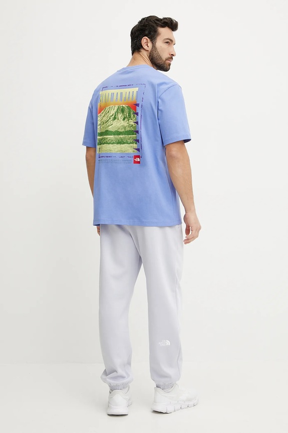 The North Face pamut póló Axys NF0A8C1R0YI1 lila SS25