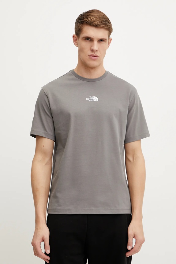 The North Face pamut póló Heritage Graphic Relaxed pamut szürke NF0A8C3Q0UZ1