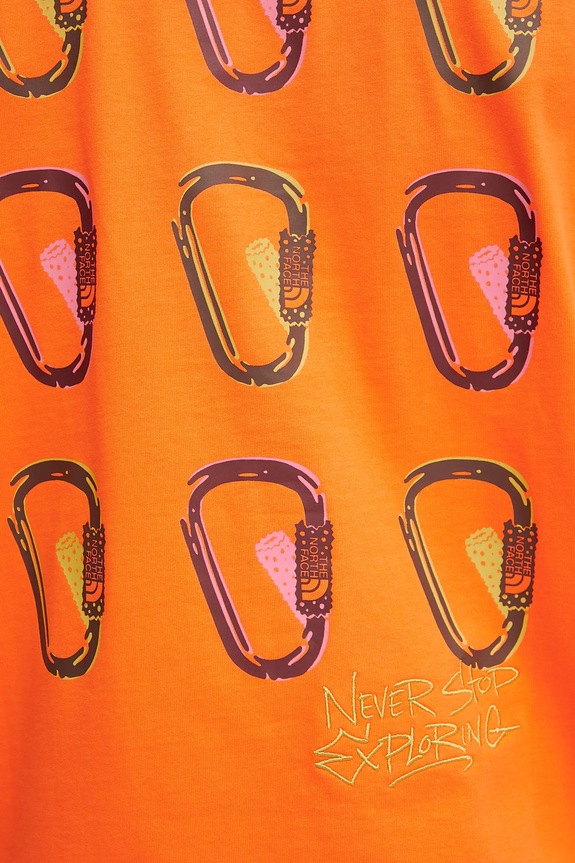 Βαμβακερό μπλουζάκι The North Face Nuptse Oversized πορτοκαλί NF0A8C3T6HI1