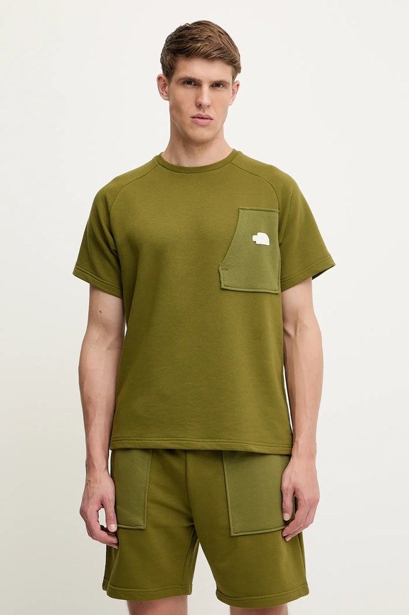 Tričko The North Face Terry Relaxed kulatý zelená NF0A8C28PIB1