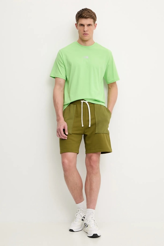 Pamučna majica The North Face Never Stop Relaxed NF0A8C3A6II1 zelena SS25