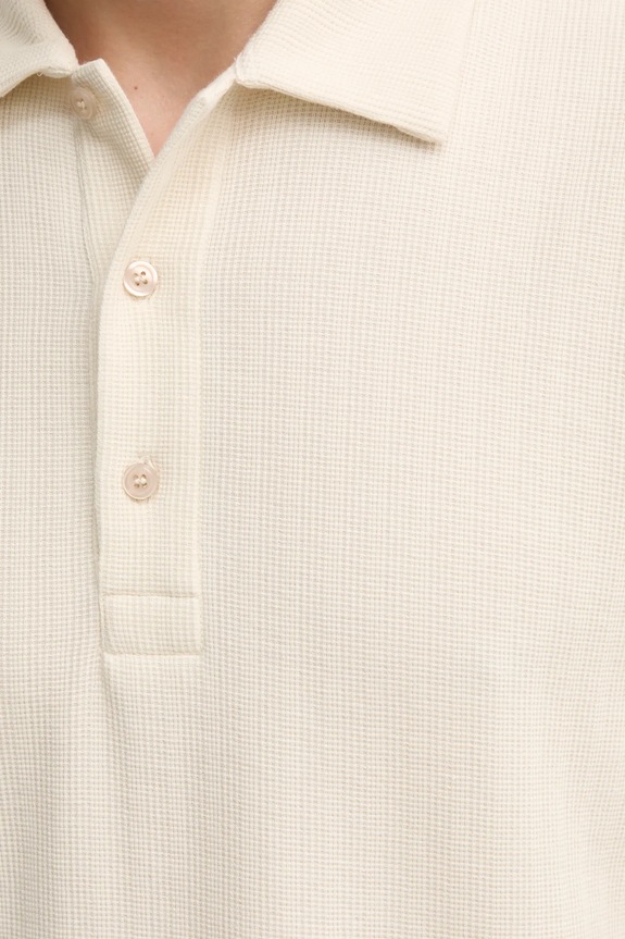 Βαμβακερό μπλουζάκι πόλο Filippa K 31560.FK μπεζ