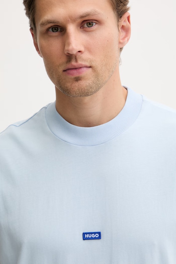 HUGO Blue top bărbătesc din bumbac Navertz albastru 50509773
