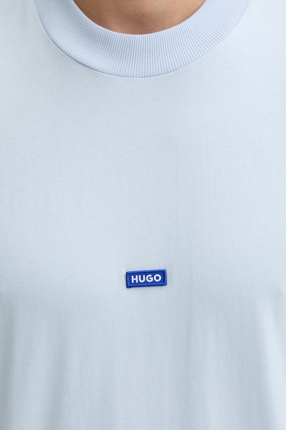 HUGO Blue top bărbătesc din bumbac Navertz 50509773 albastru