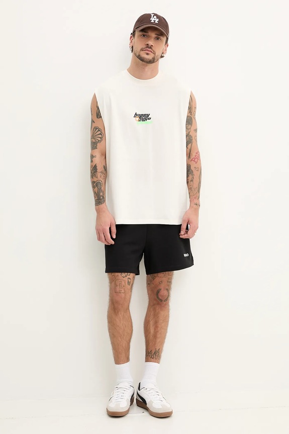 Hugo Blue t-shirt bawełniany 50536121 beżowy SS25