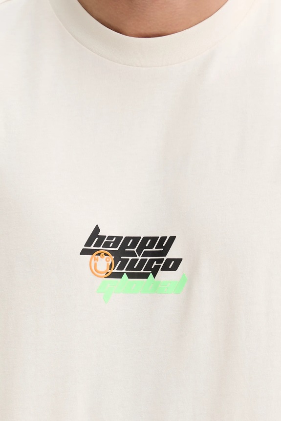 Hugo Blue t-shirt bawełniany 50536121 beżowy