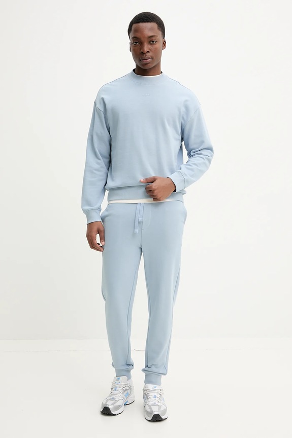 Βαμβακερό μπλουζάκι Hugo Blue 50536122 μπεζ SS25