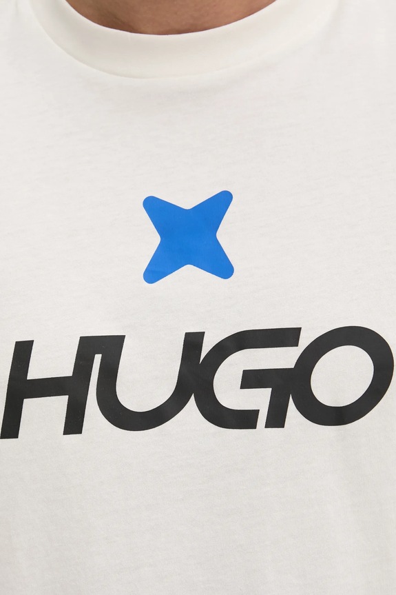 Hugo Blue t-shirt bawełniany 50542934 beżowy