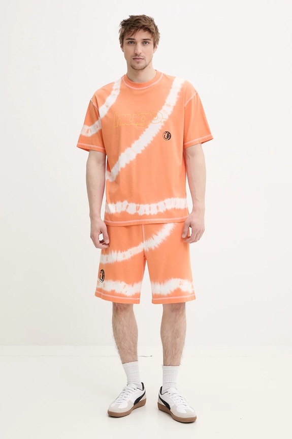 Hugo Blue tricou din bumbac 50542951 portocaliu SS25