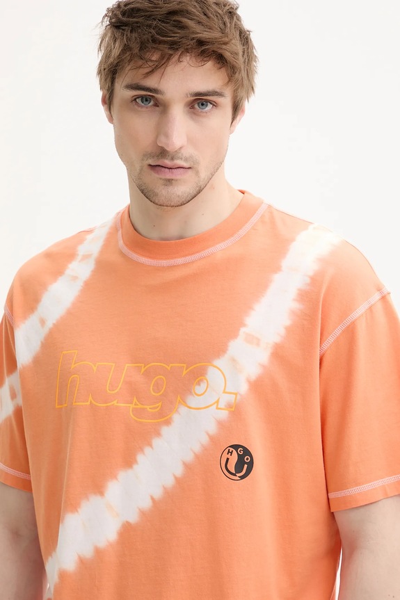 Hugo Blue tricou din bumbac portocaliu 50542951
