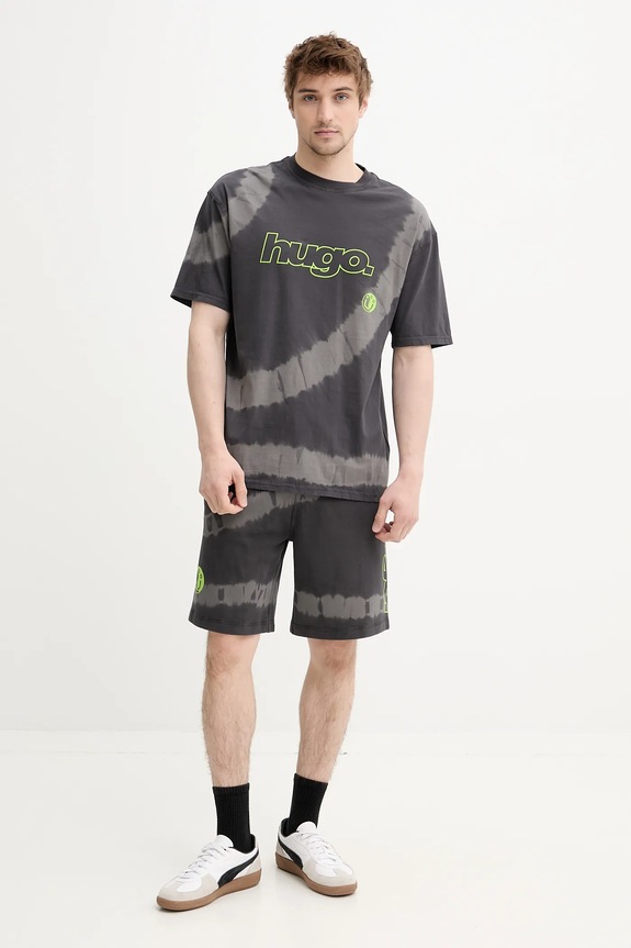 Hugo Blue tricou din bumbac 50542951 gri SS25