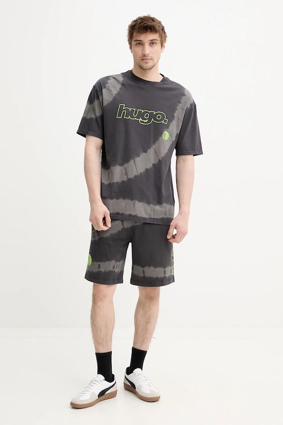 Hugo Blue tricou din bumbac 50542951 gri SS25