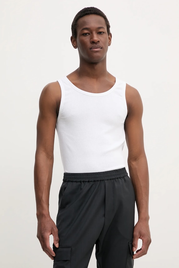 BARENA VENEZIA top z domieszką lnu Camicia Mola okrągły biały TSU5106.2771