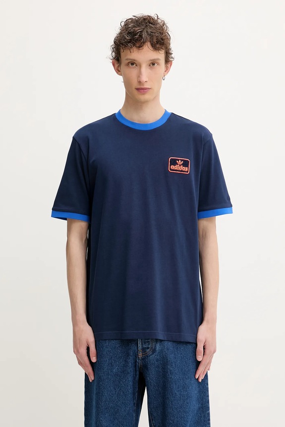 adidas Originals t-shirt in cotone Contrast Tee regolare blu navy JC8383