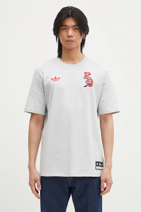 Одежда Хлопковая футболка adidas Performance FC Bayern Muenchen VRCT T-shirt JL6112 серый