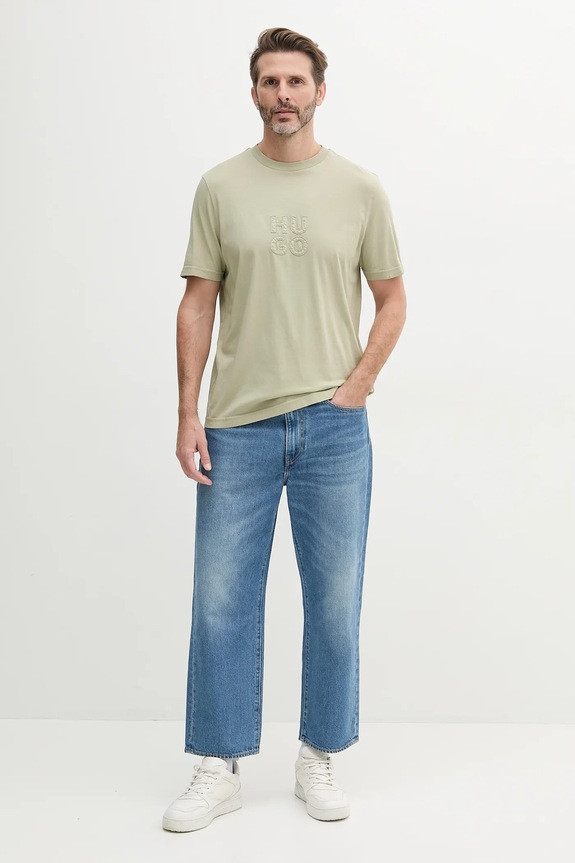 HUGO t-shirt in cotone 50535284 verde SS25