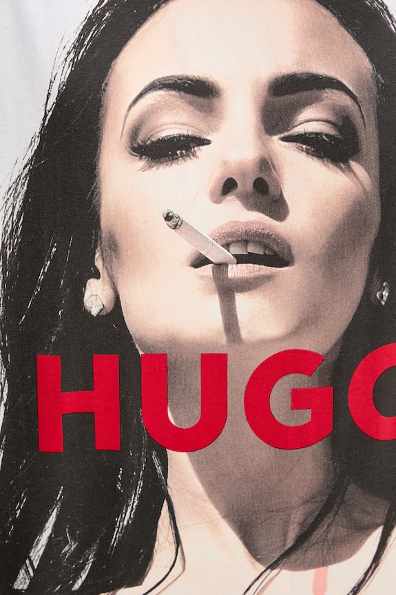 Bavlnené tričko HUGO Duwedie 50535314 biela