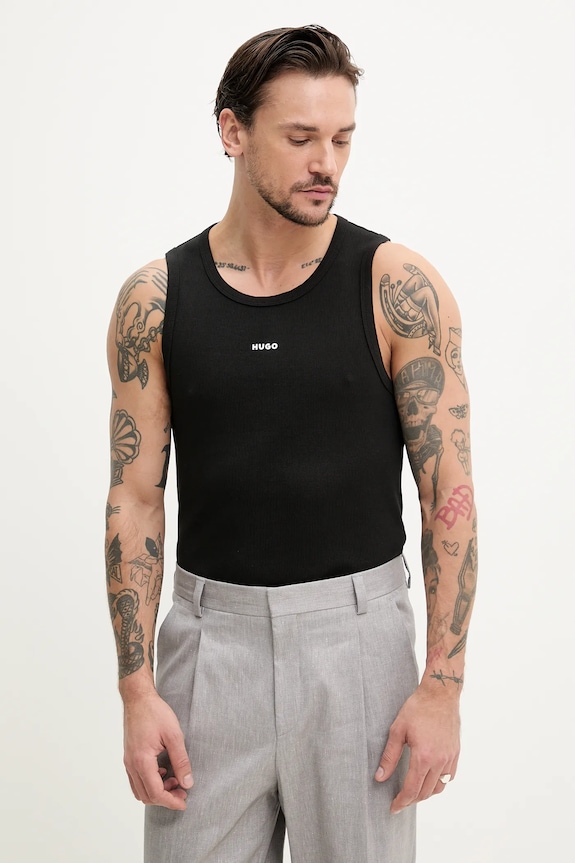 Μπλουζάκι HUGO με ελαστάν μαύρο 50542089