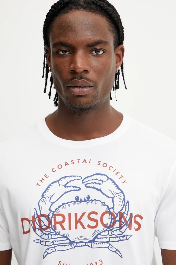 Didriksons t-shirt in cotone HARALD bianco 505978