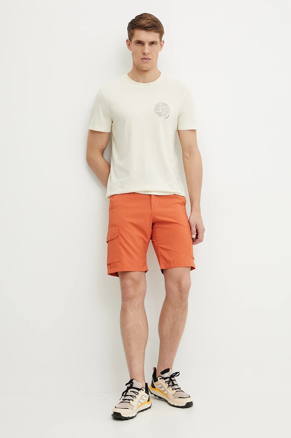 Kratka majica Fjallraven Hemp Blend Out Here F12600265 bež AW25