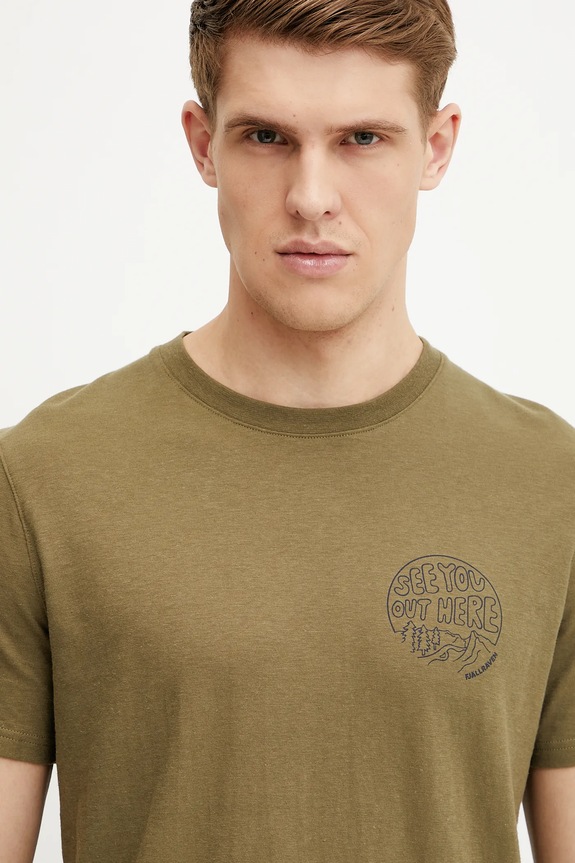Kratka majica Fjallraven Hemp Blend Out Here zelena F12600265