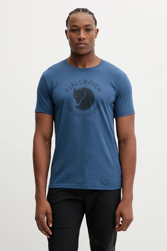 Fjallraven sportos póló Fjällräven Fox nyomtatásos kék F87052