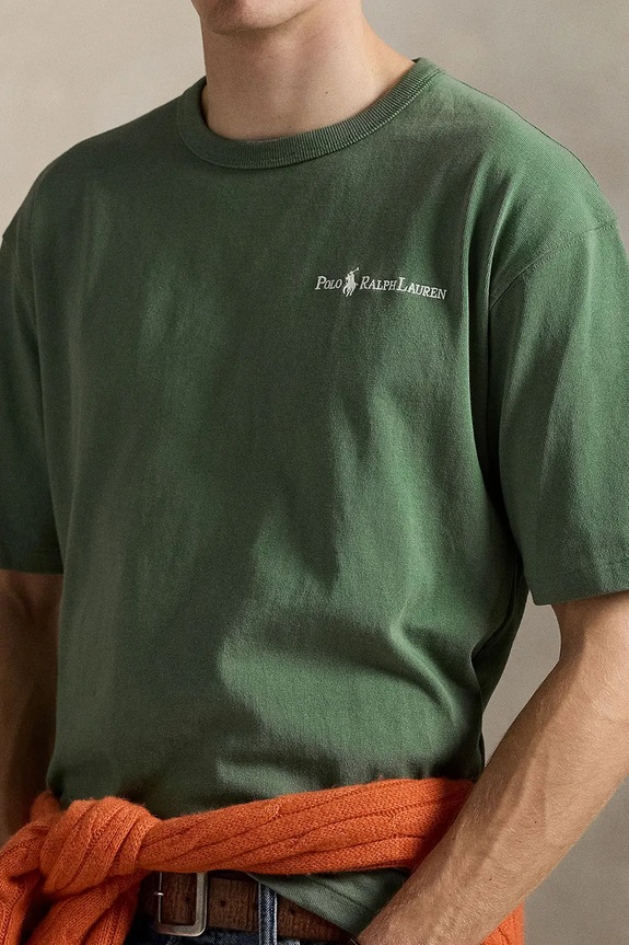 Βαμβακερό μπλουζάκι Polo Ralph Lauren Tee πράσινο 710964714