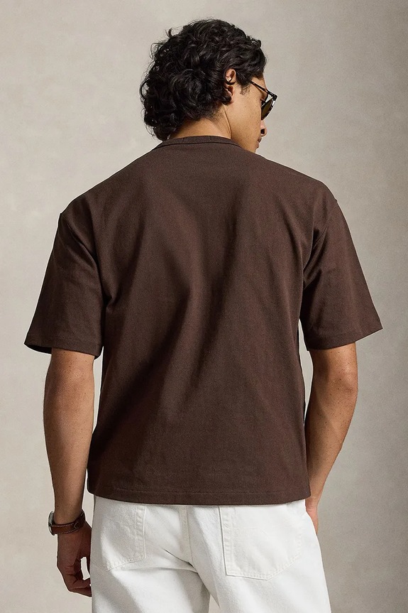 Polo Ralph Lauren T-shirt męski bawełniany Tee 710964714 brązowy AW25
