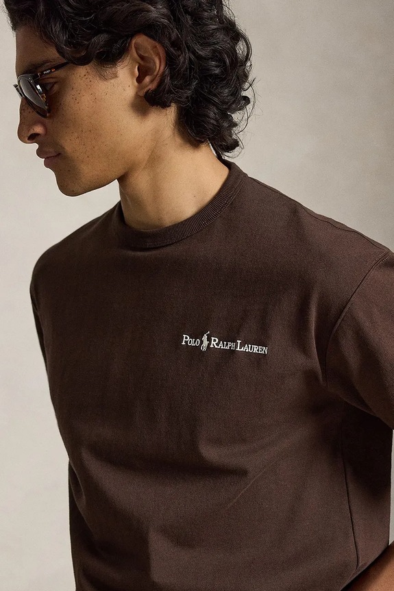 Polo Ralph Lauren T-shirt męski bawełniany Tee brązowy 710964714