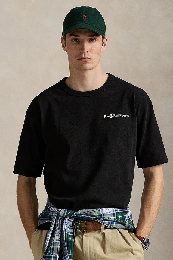Bavlnené tričko Polo Ralph Lauren Tee relaxed čierna 710964714