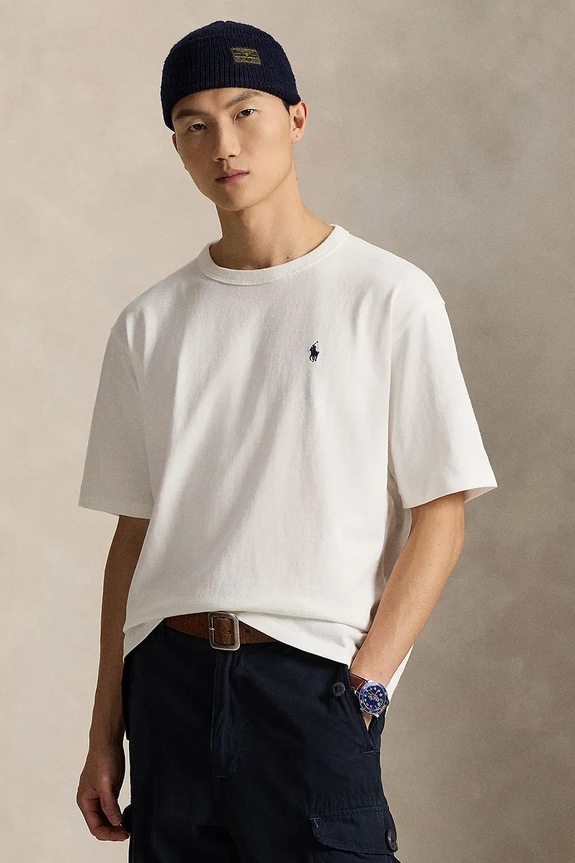 Polo Ralph Lauren t-shirt bawełniany Tee gładkie beżowy 710964716