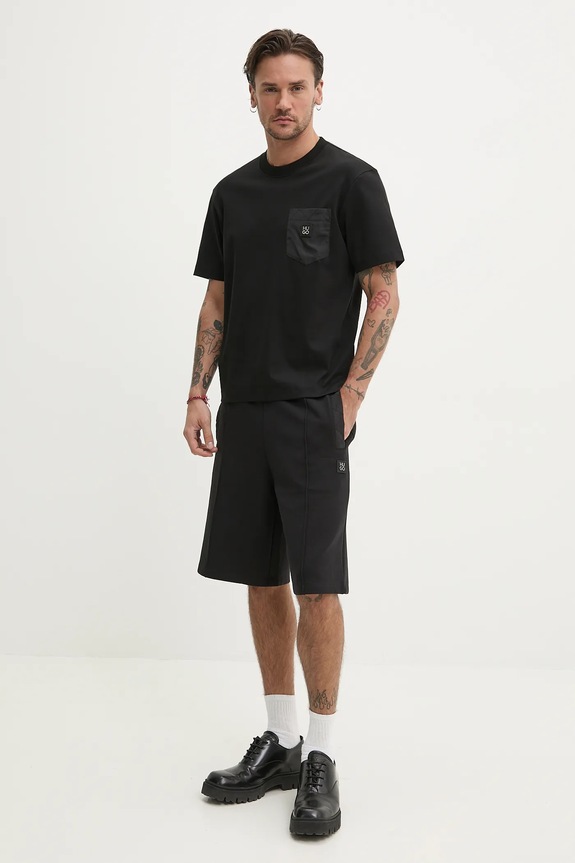 HUGO t-shirt bawełniany 50536347 czarny SS25